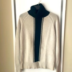 Theory Turtleneck Sweater, cream/black, Sz M